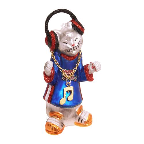 Baumschmuck DJ-Kater Mehrfarbig 13cm