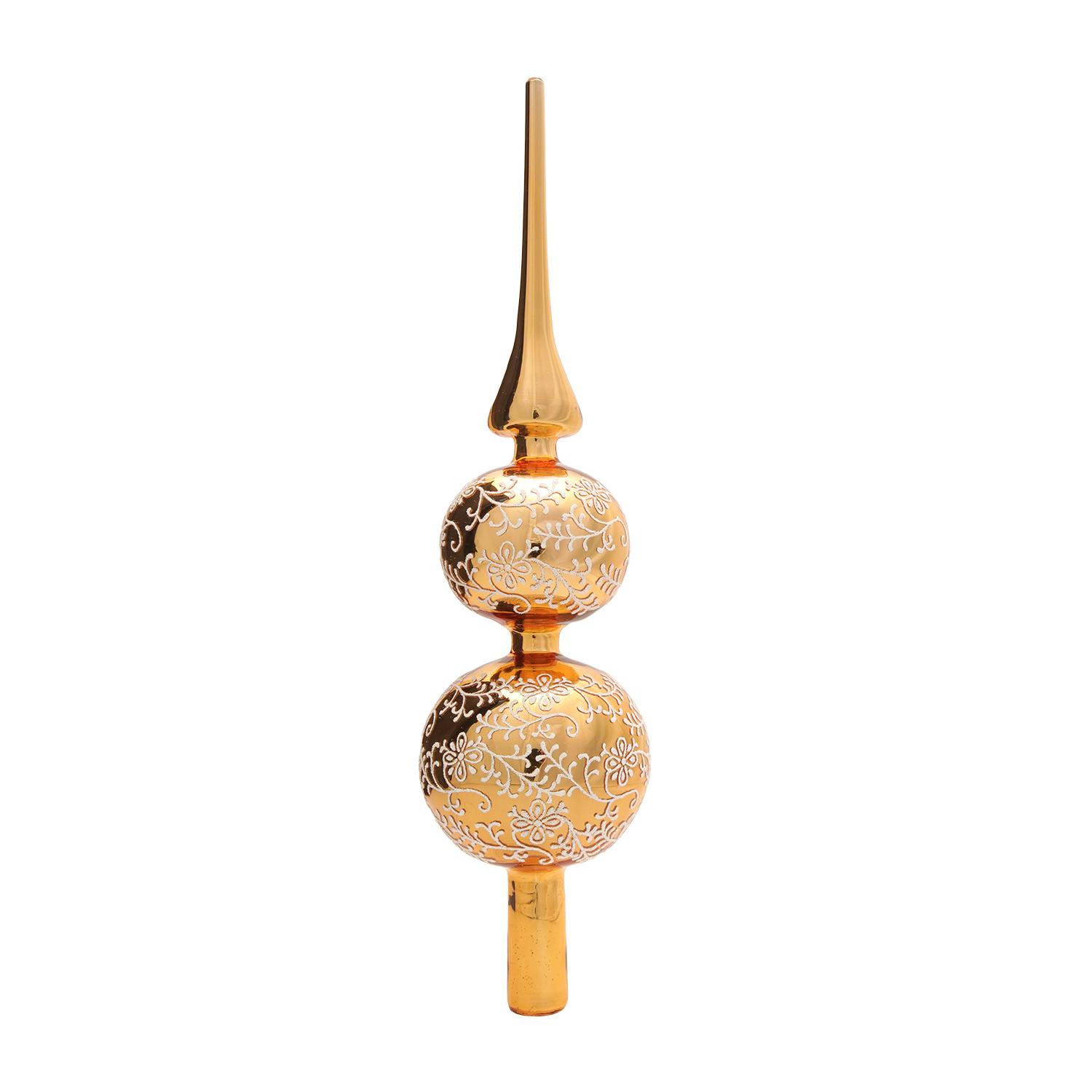Baumspitze Rankendekor Glanz Goldfarbig 33cm