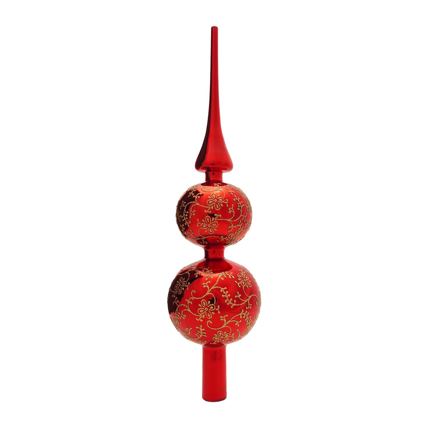 Baumspitze Rankendekor Glanz Rot 33cm