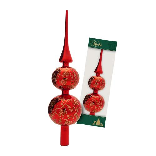 Baumspitze Rankendekor glnzend rot 33cm