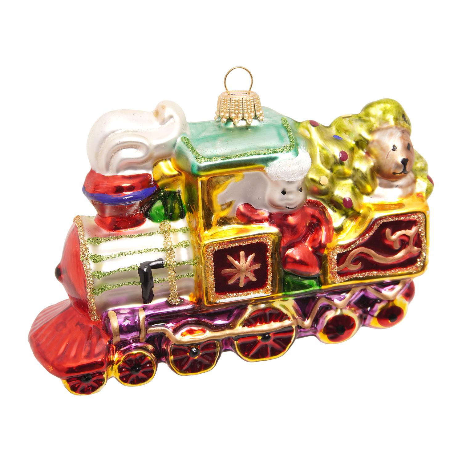 Baumschmuck Santas Lokomotive Mehrfarbig 12cm