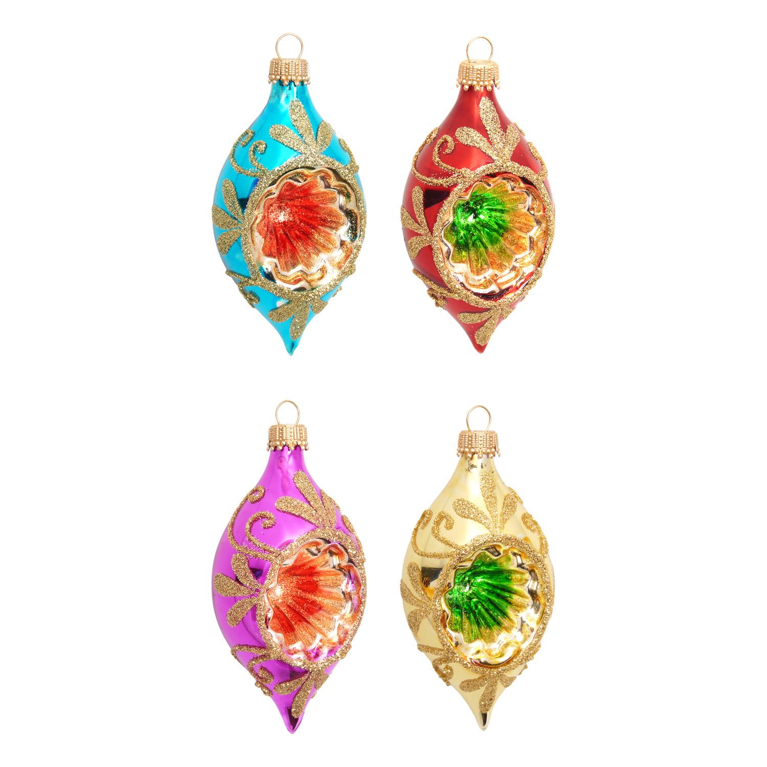 Baumschmuck Reflektoren Tropfen Mehrfarbig 9cm
