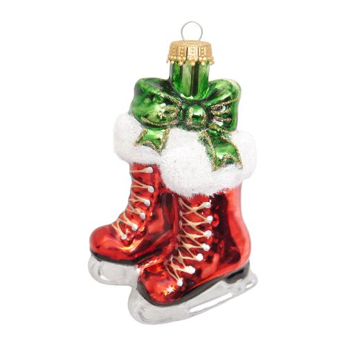 Baumschmuck Weihnachtsschlittschuhe Rot 11cm