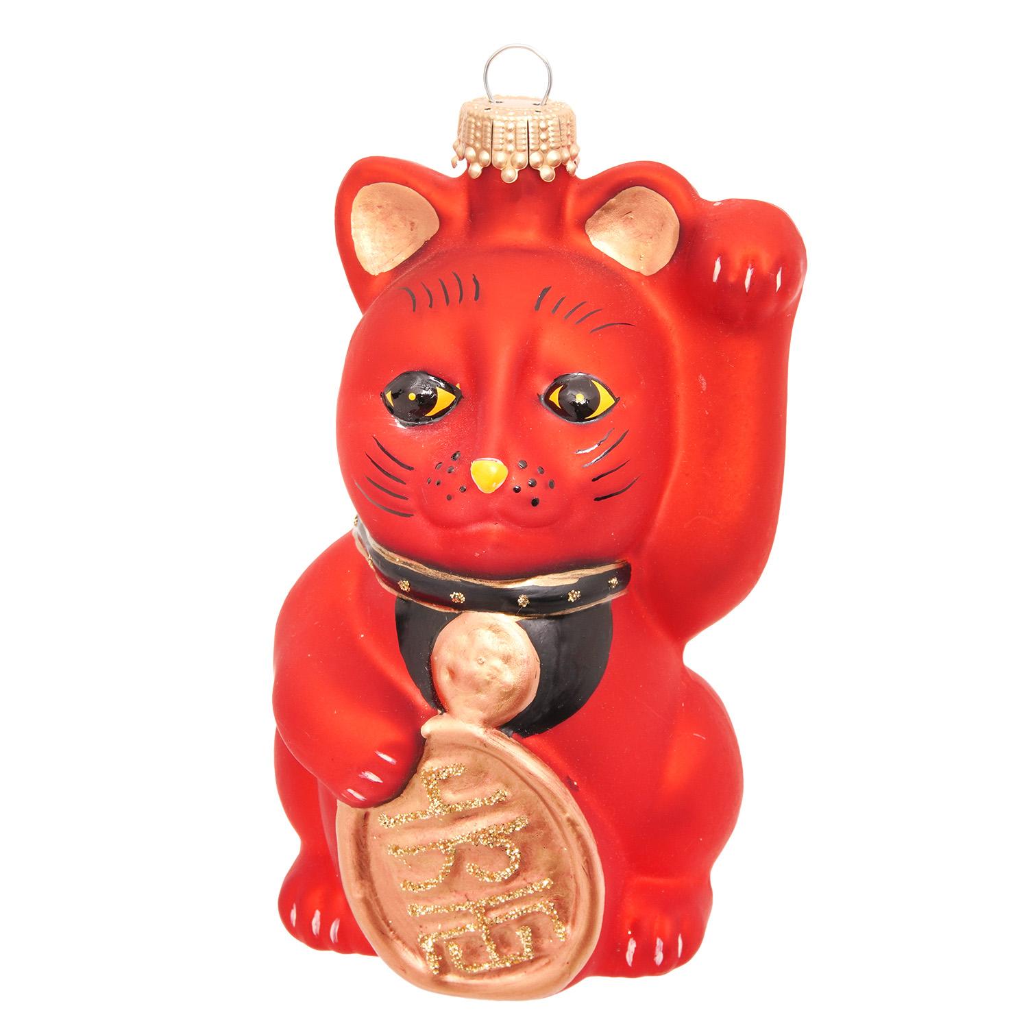 Baumschmuck Maneki-Neko Rot 11cm