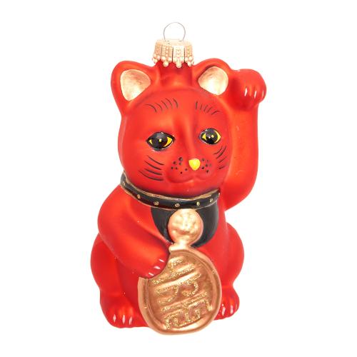 Baumschmuck Maneki-Neko Rot 11cm