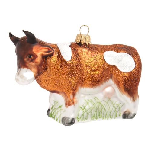 Baumschmuck Kuh Braun 11cm