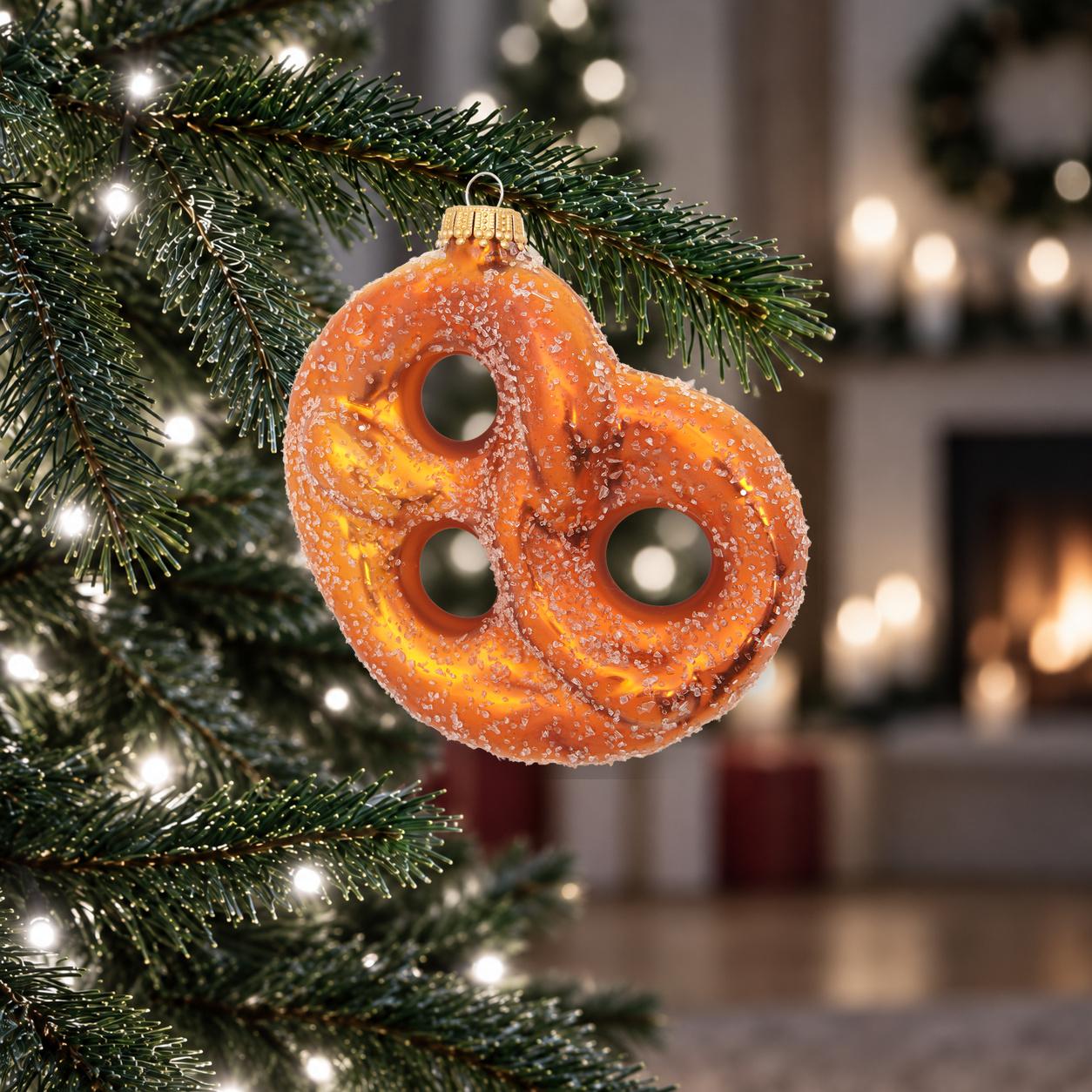 Baumschmuck Bretzel Braun 11cm