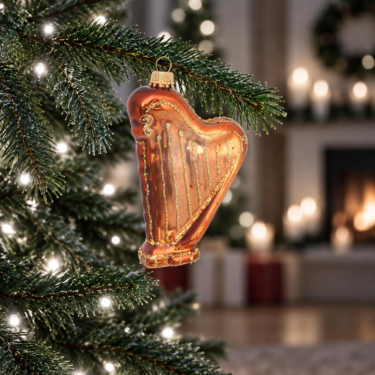 Baumschmuck Harfe Kupferfarbig 10cm
