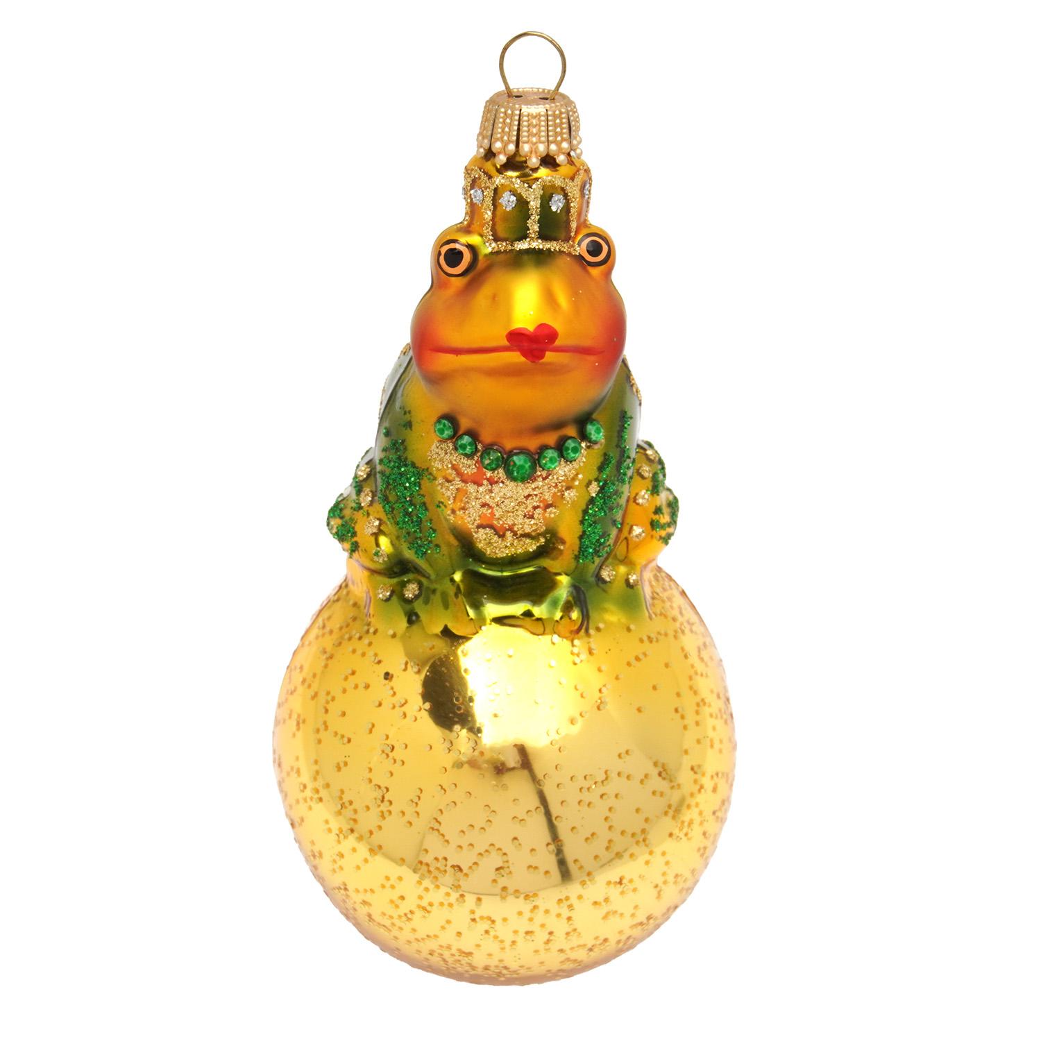Baumschmuck Froschk�nig Goldfarbig 12cm