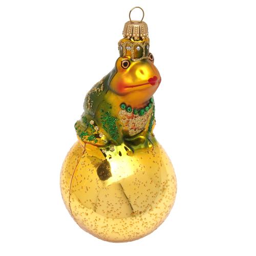 Baumschmuck Froschk�nig Goldfarbig 12cm