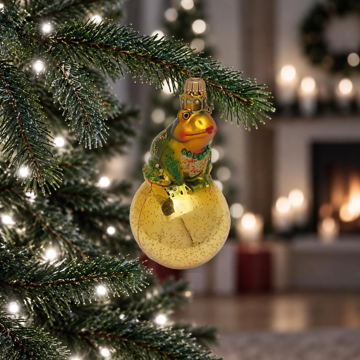 Baumschmuck Froschk�nig Goldfarbig 12cm