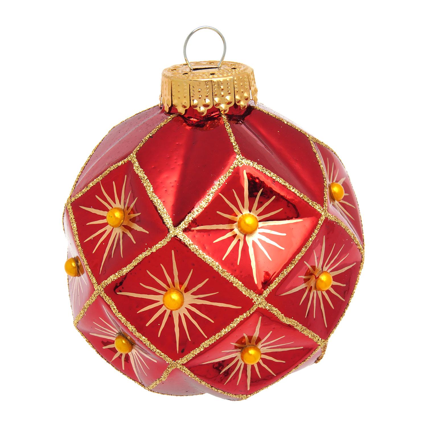 Weihnachtskugel Strukturierte Kugel Rot 8cm