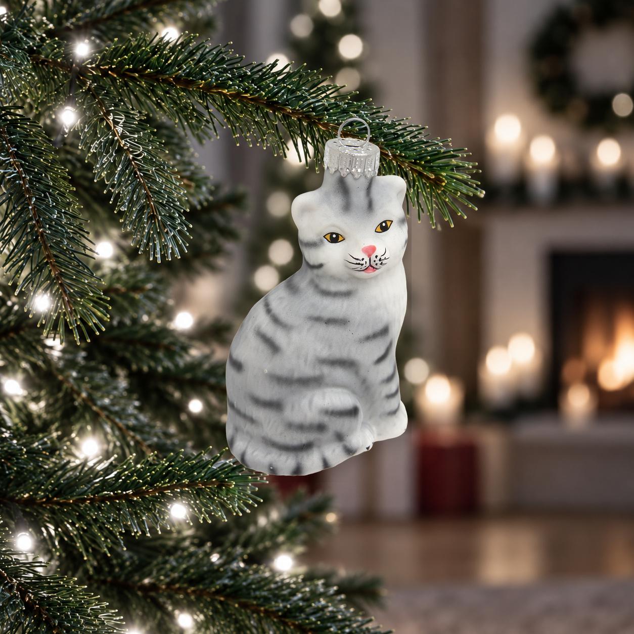 Baumschmuck Katze Luna Grau 9cm