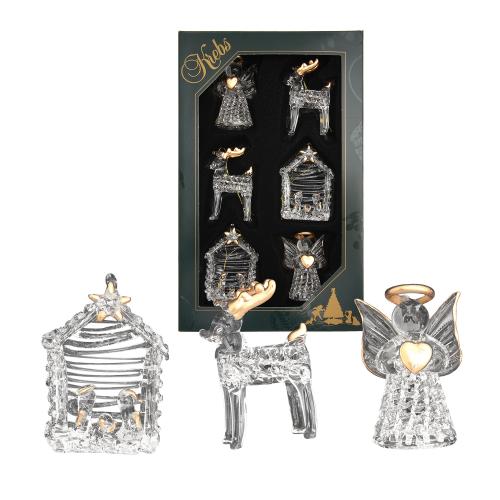 Baumschmuck Kristallformen Transparent 6cm