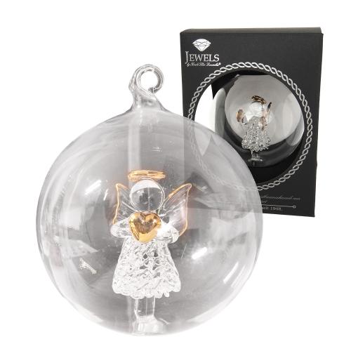 Weihnachtskugel Engel Transparent 8cm