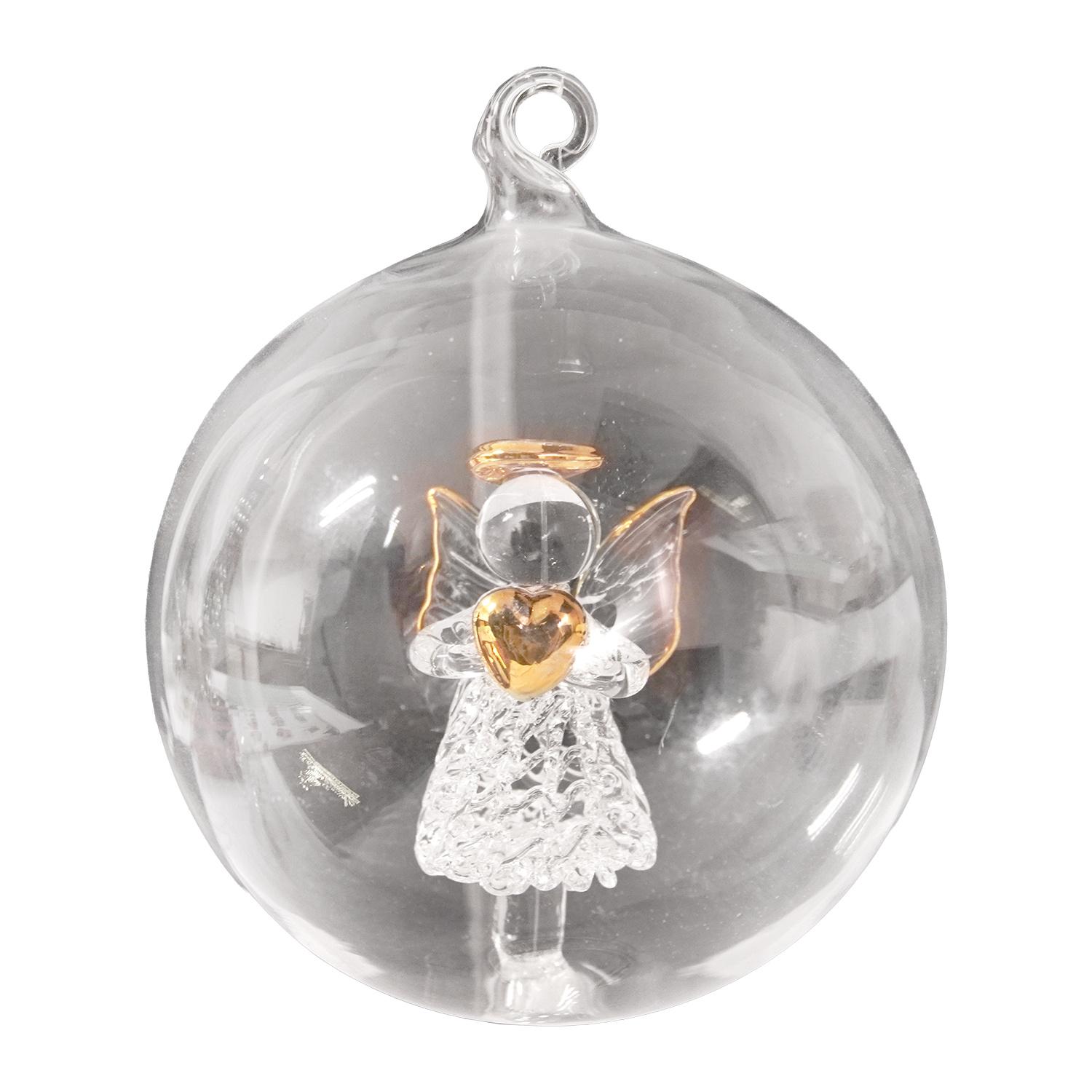 Weihnachtskugel Engel Transparent 8cm