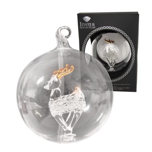 Weihnachtskugel Rentier Transparent 8cm