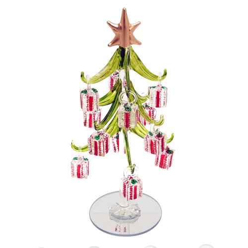 Weihnachtsdekoration Kristallbaum mit Geschenken Transparent 20cm