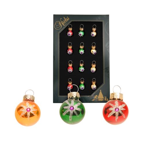 Weihnachtskugeln Mini Traditionell Mehrfarbig 2cm