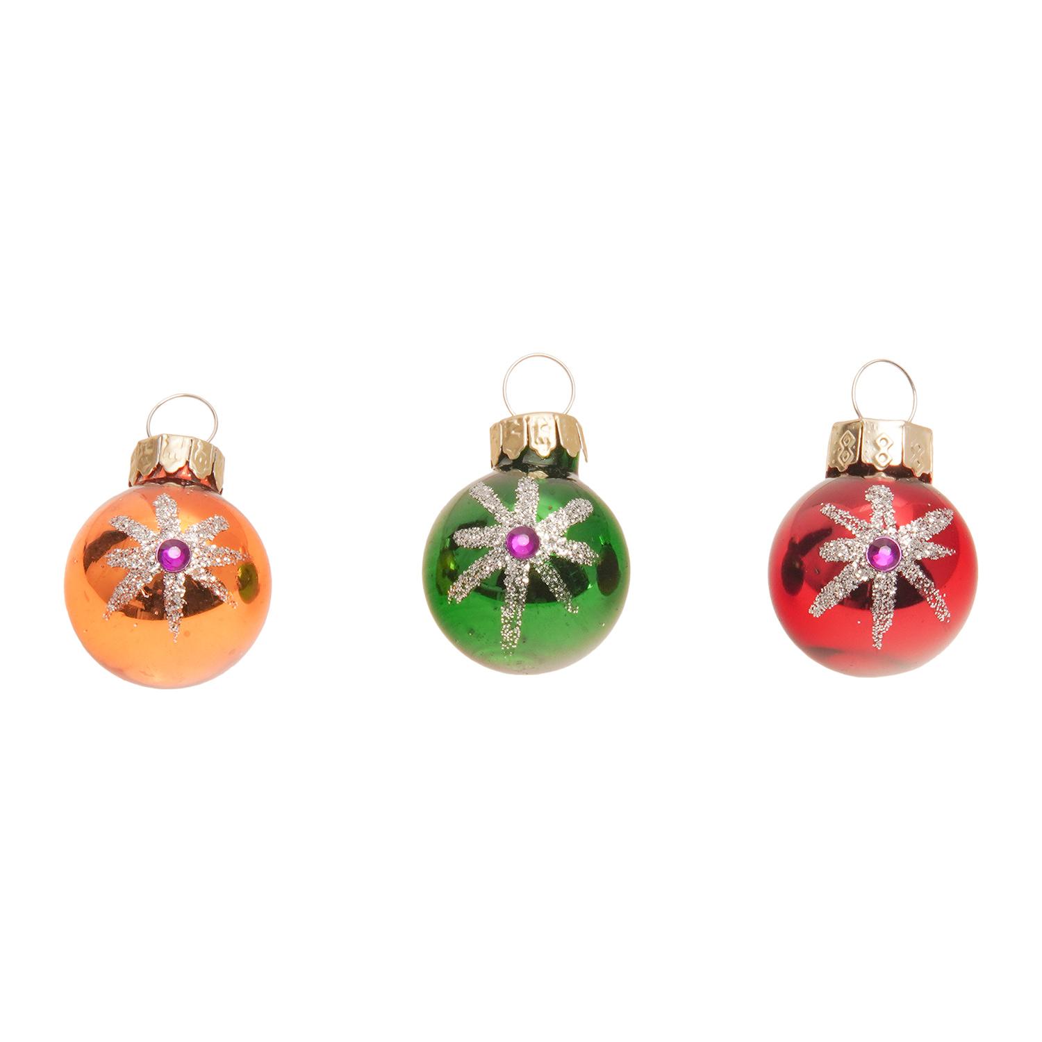 Weihnachtskugeln Mini Traditionell Mehrfarbig 2cm