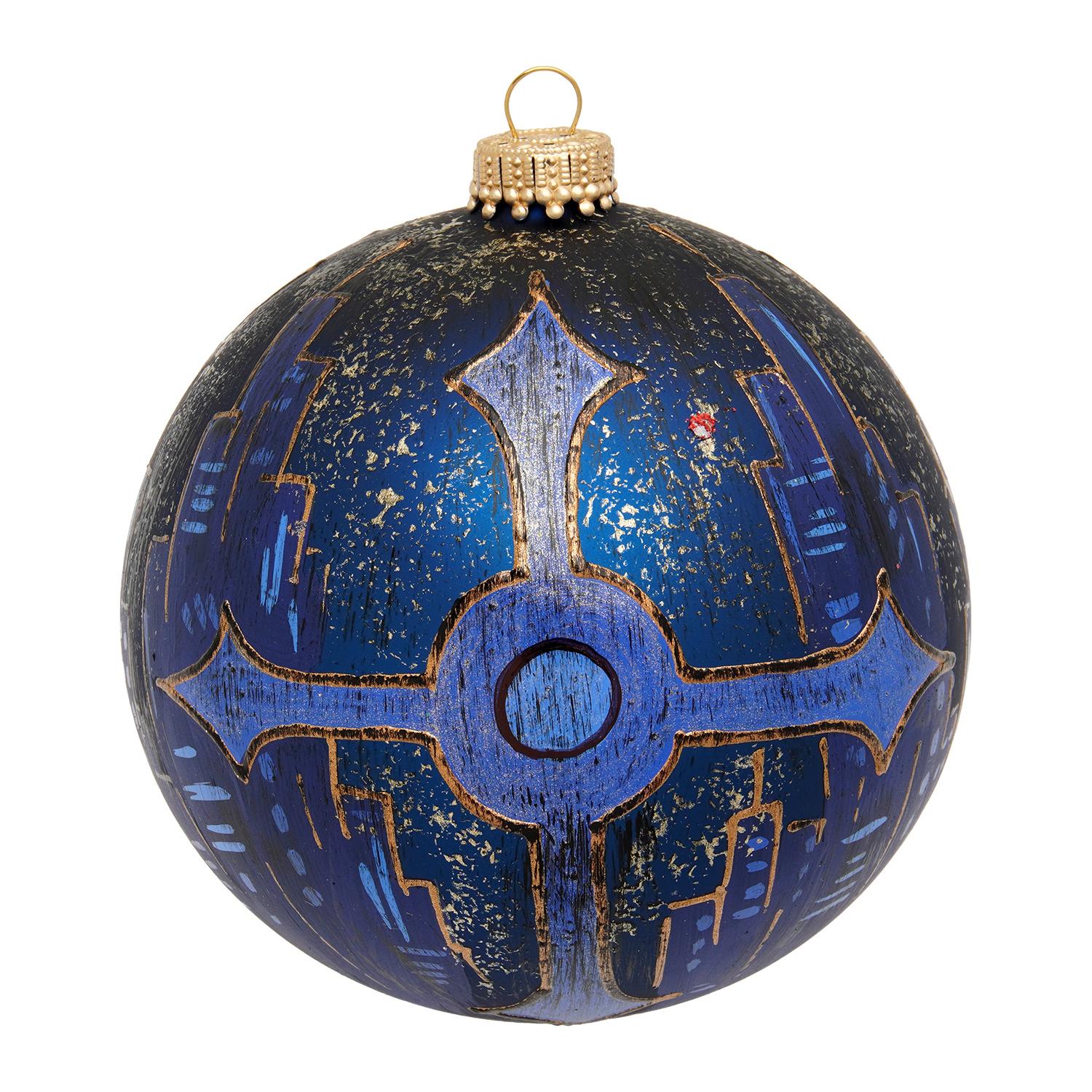 Weihnachtskugel Cyberpunk Parcifal I Blau 10cm