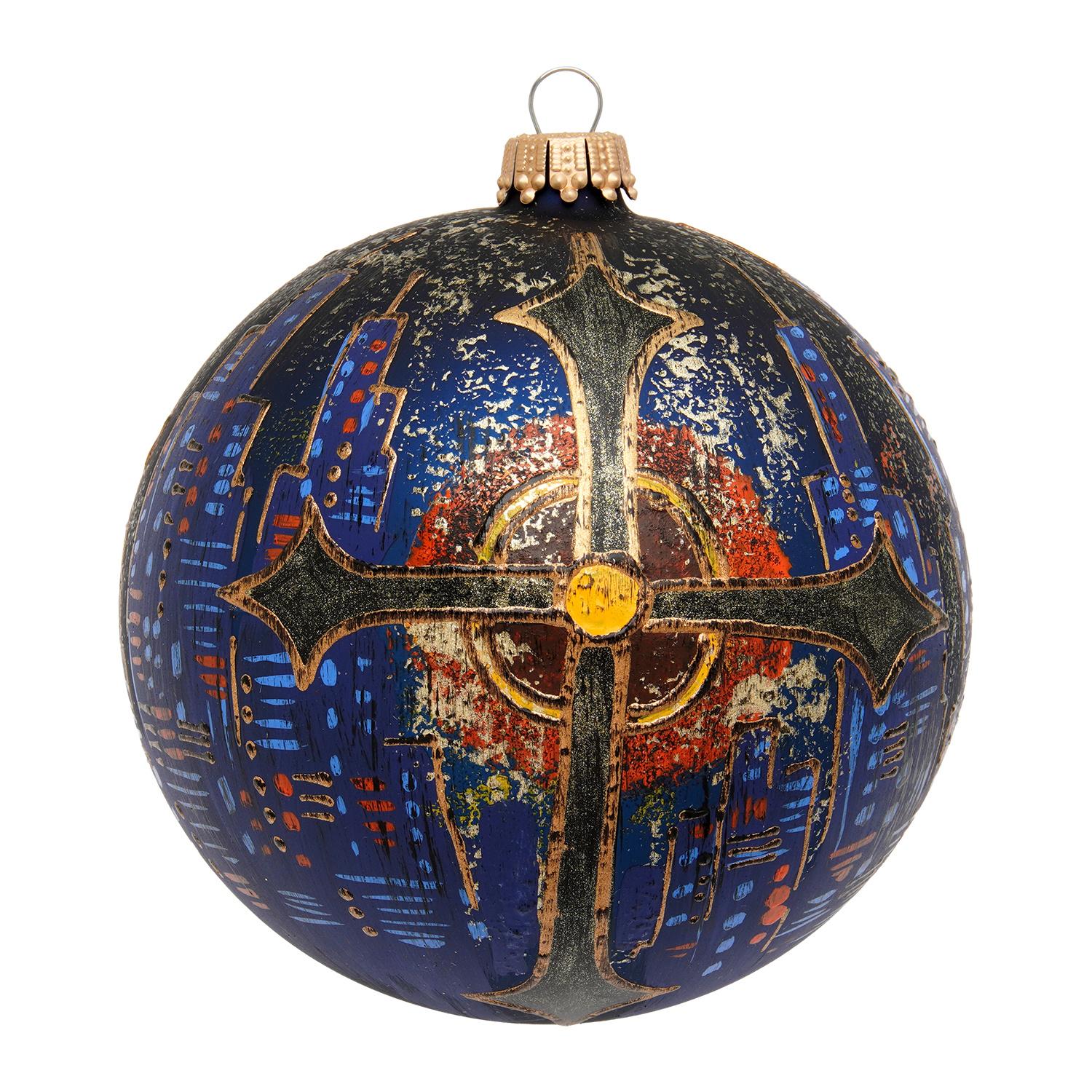 Weihnachtskugel Cyberpunk Parcifal II Blau 10cm