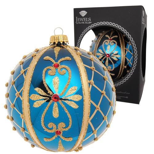 Weihnachtskugel Cerio Blau 10cm