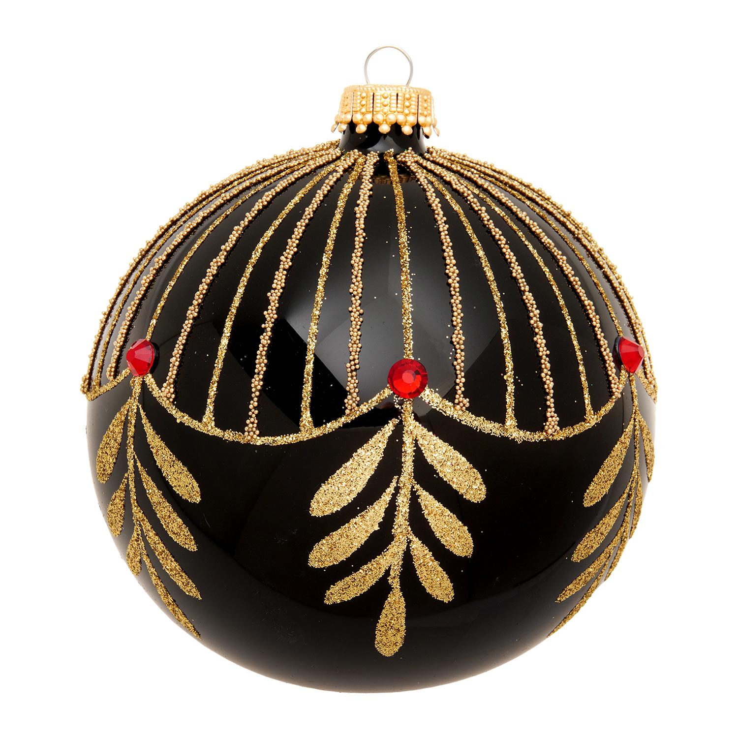 Weihnachtskugel Nerio Schwarz 10cm