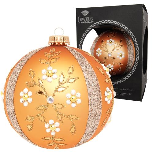 Weihnachtskugel Bl�tentanz Goldfarbig 10cm