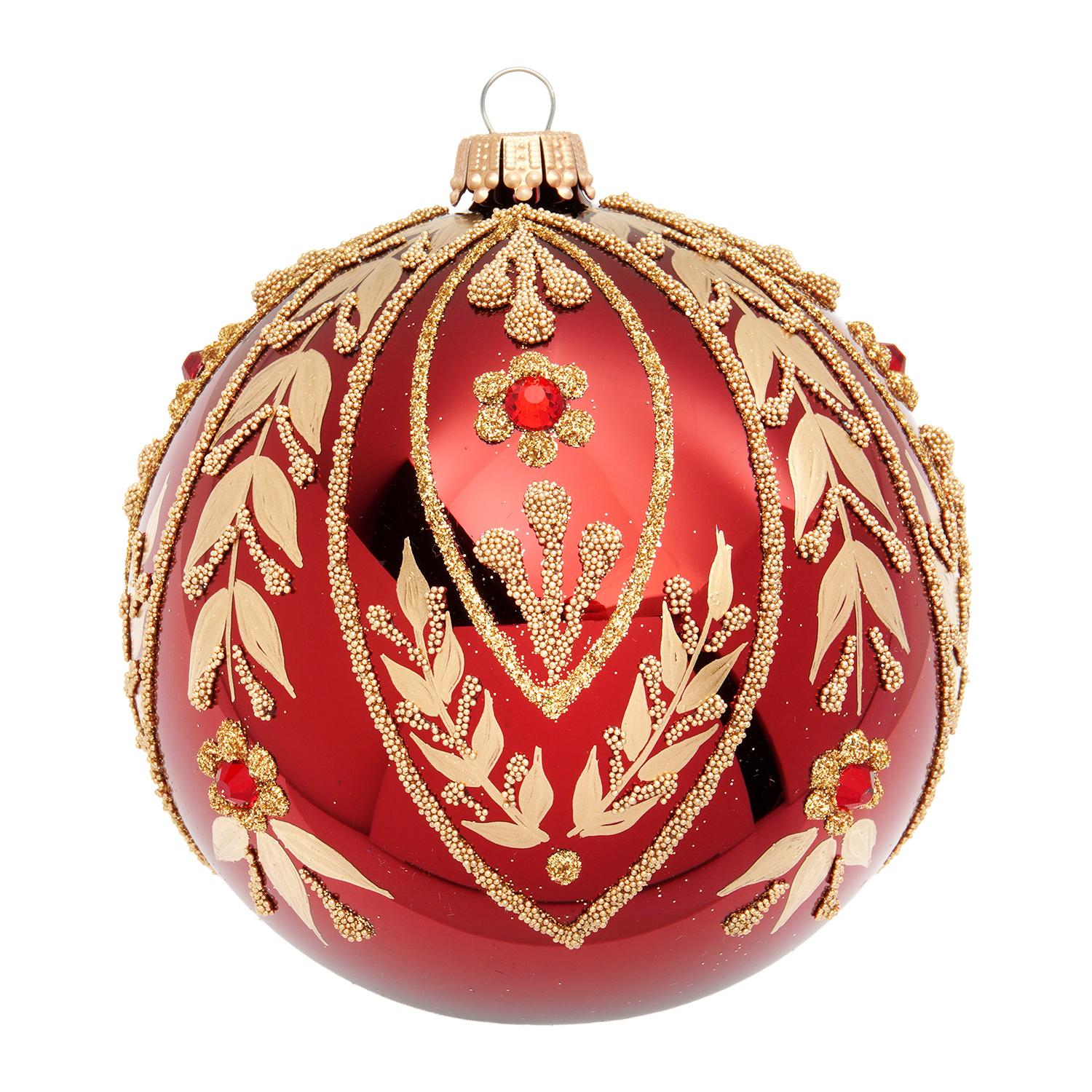 Weihnachtskugel Aure Rot 10cm