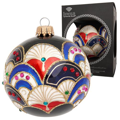 Weihnachtskugel Stilisiertes Seigaiha Mehrfarbig 10cm