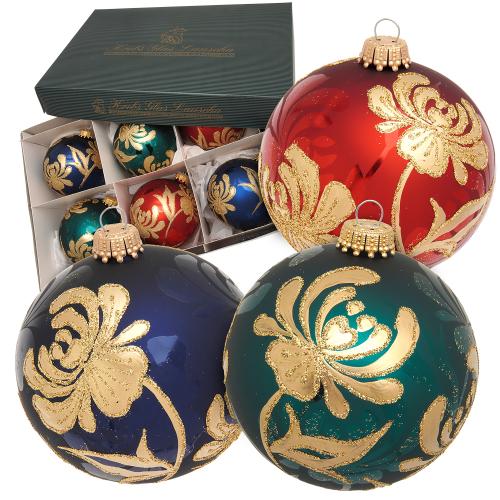 Weihnachtskugeln Designer Kirschbl�te Mehrfarbig 8cm