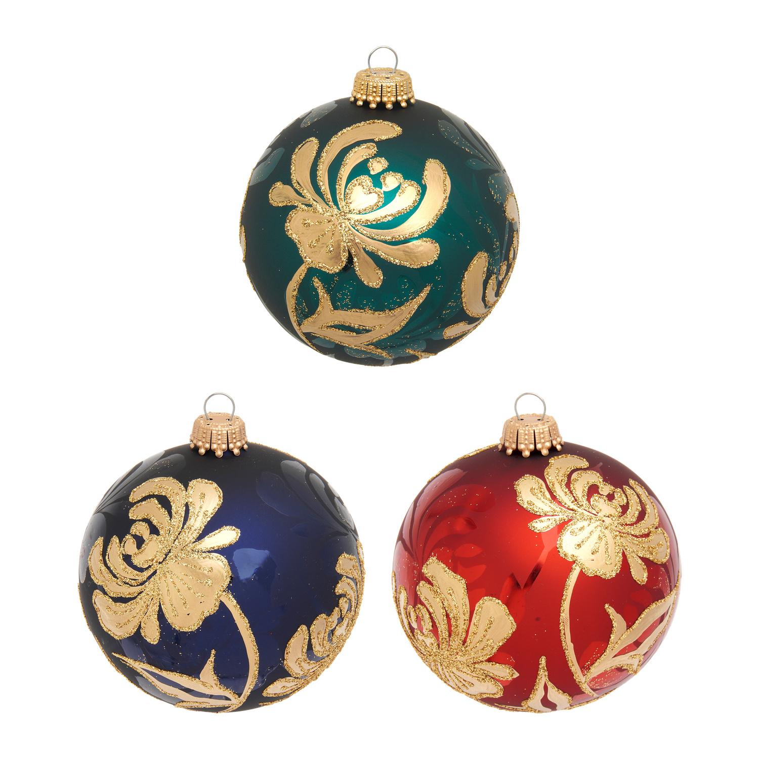Weihnachtskugeln Designer Kirschbl�te Mehrfarbig 8cm