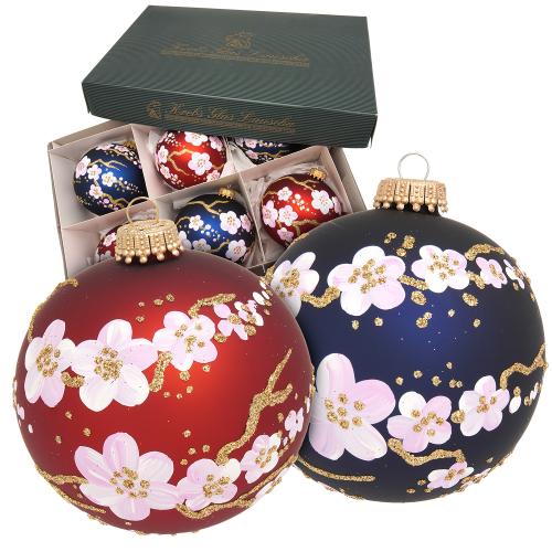 Weihnachtskugeln Kirschbl�te Mehrfarbig 8cm