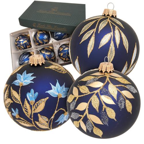 Weihnachtskugeln Verzauberte Natur blau 8cm