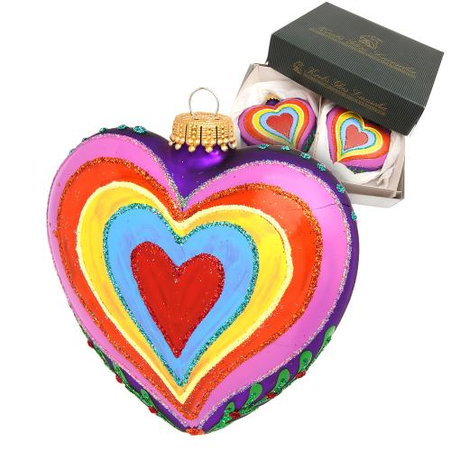 Baumschmuck Herz Mehrfarbig 9cm