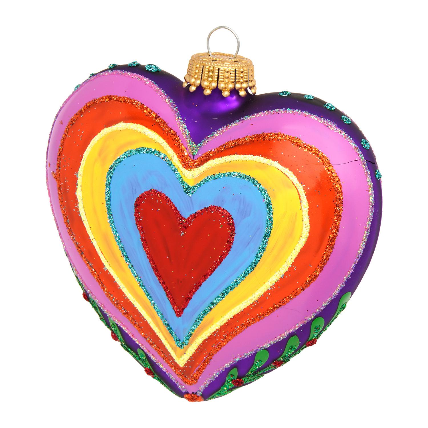 Baumschmuck Herz Mehrfarbig 9cm