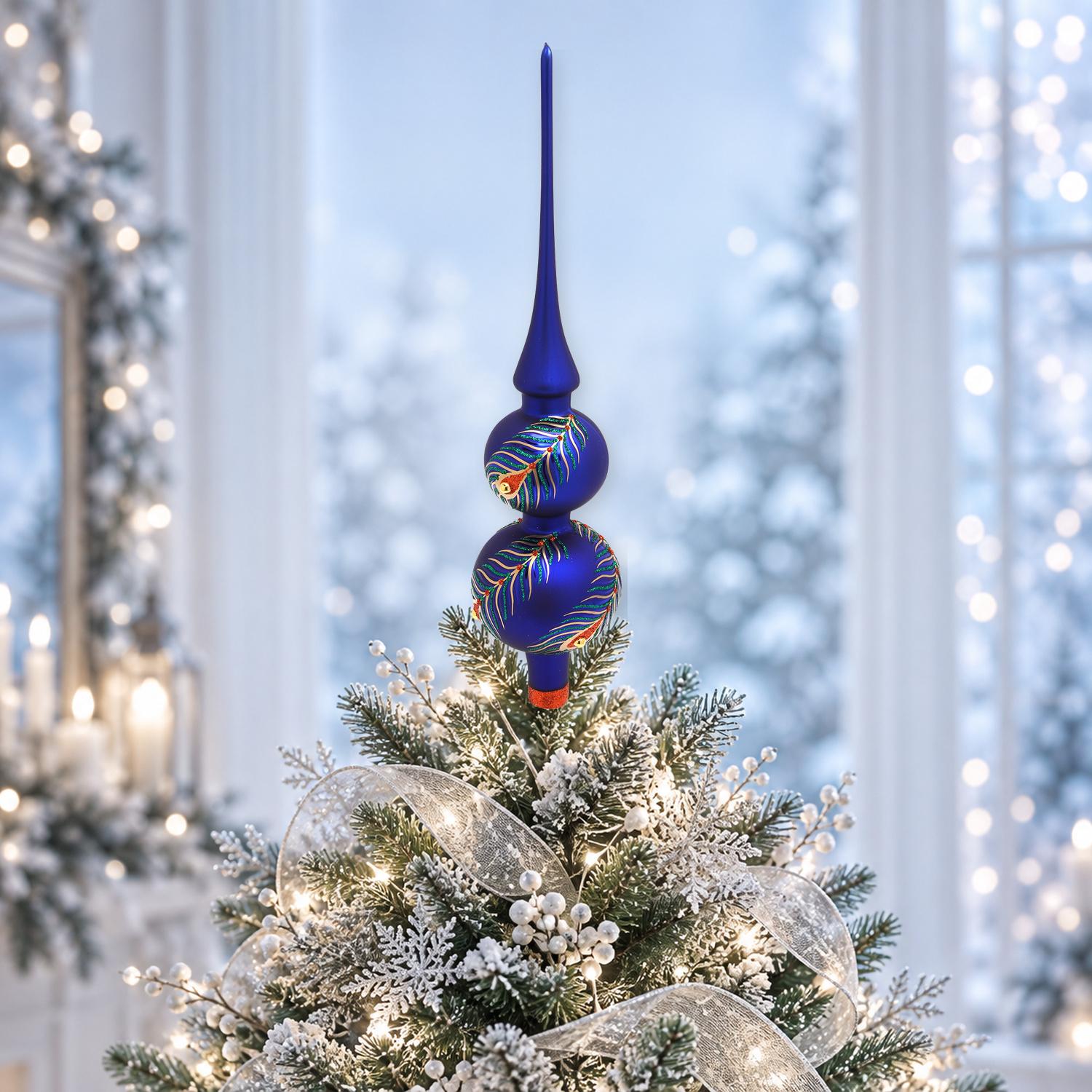 Baumspitze Elegante Weihnacht Blau 31cm