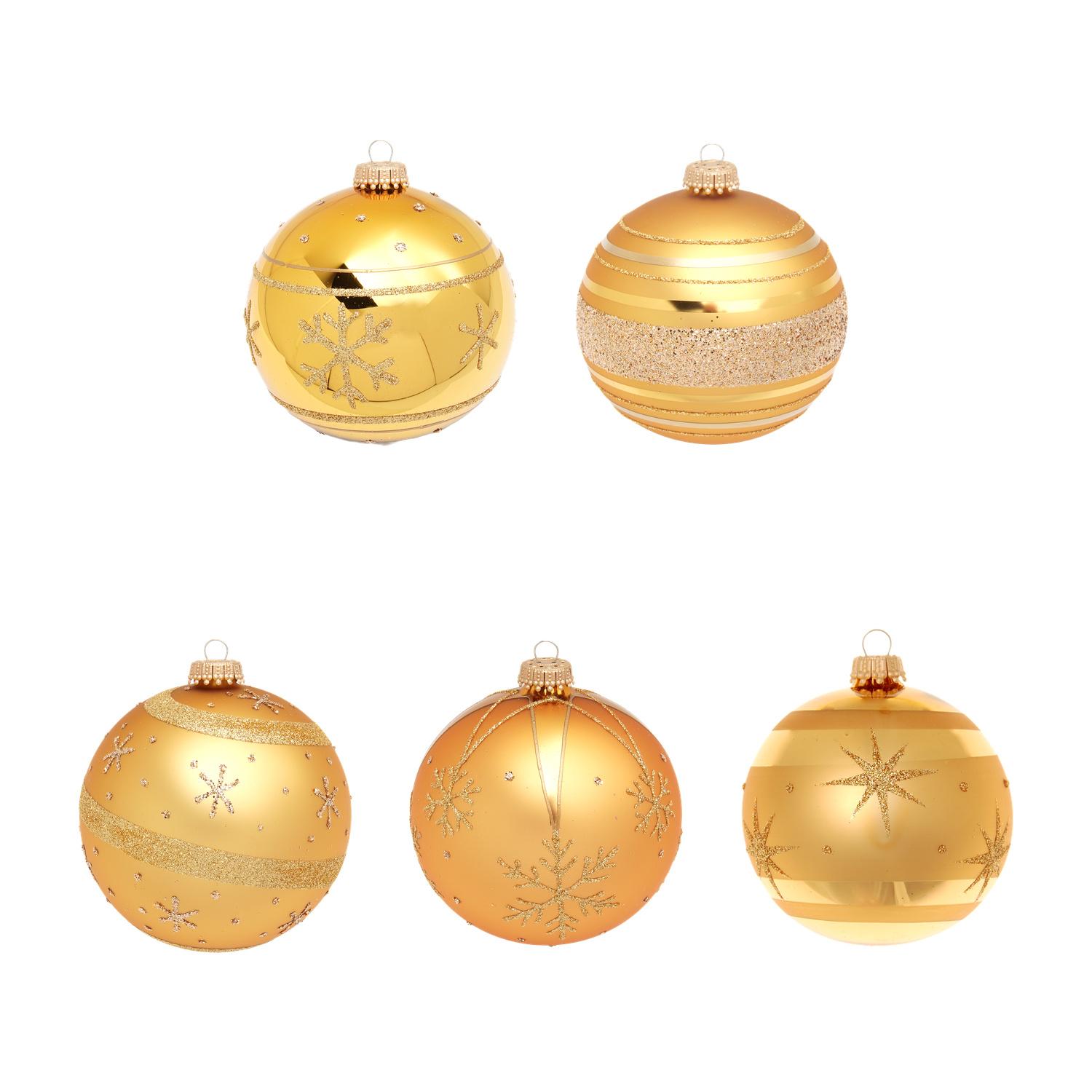 Weihnachtskugeln Midas Goldfarbig 8cm