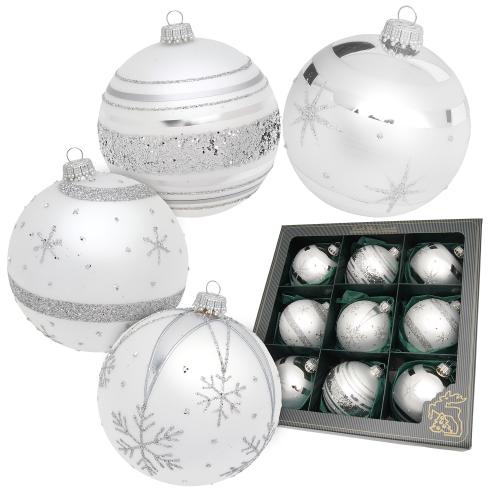 Weihnachtskugeln Elegant Silberfarbig 8cm