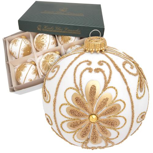 Weihnachtskugeln Alba Wei� 8cm