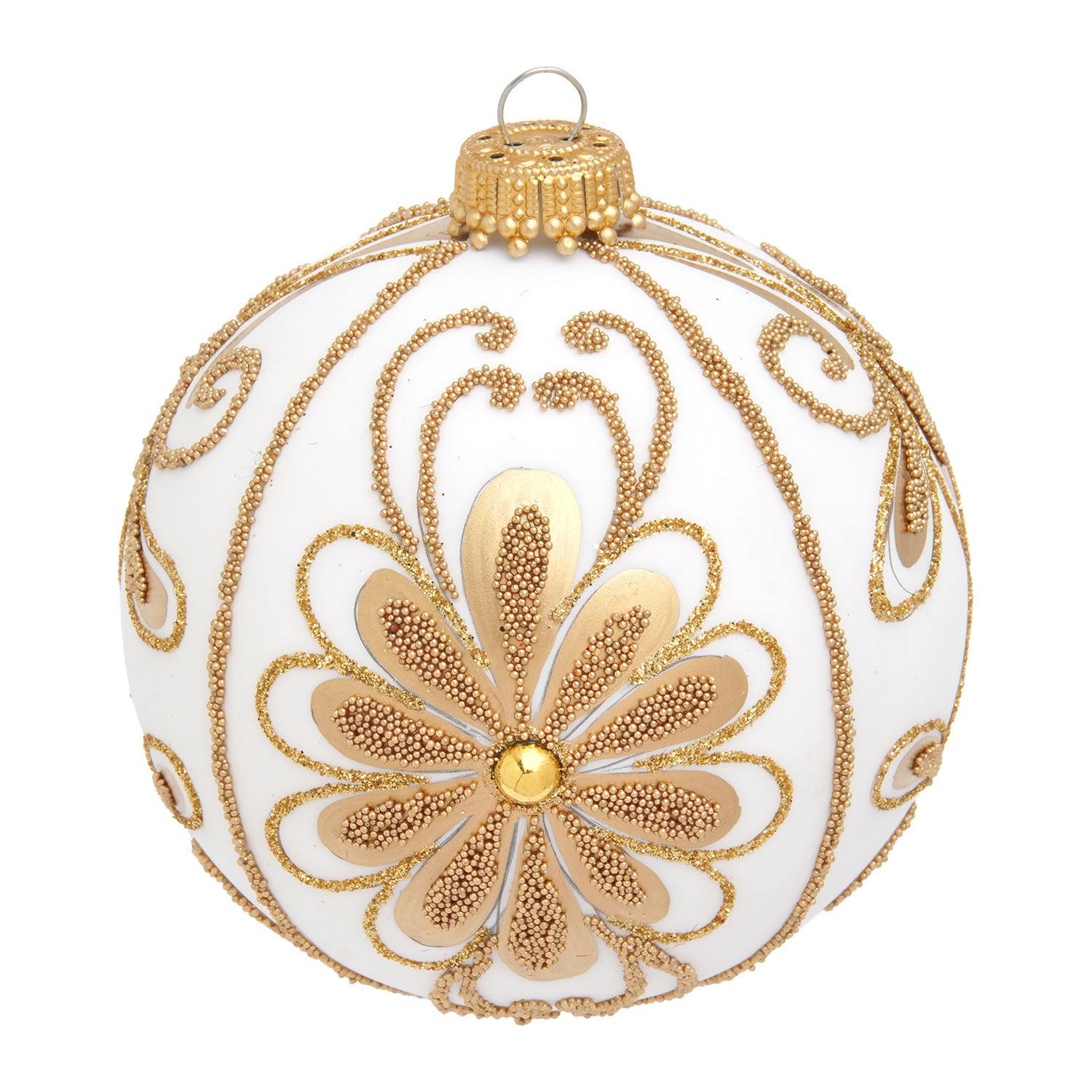 Weihnachtskugeln Alba Wei� 8cm