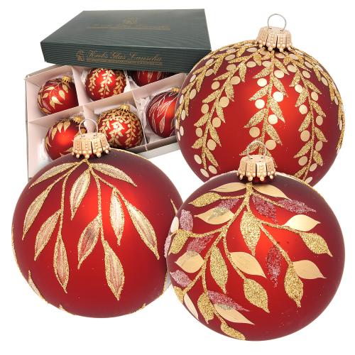 Weihnachtskugeln Floris Rot 8cm