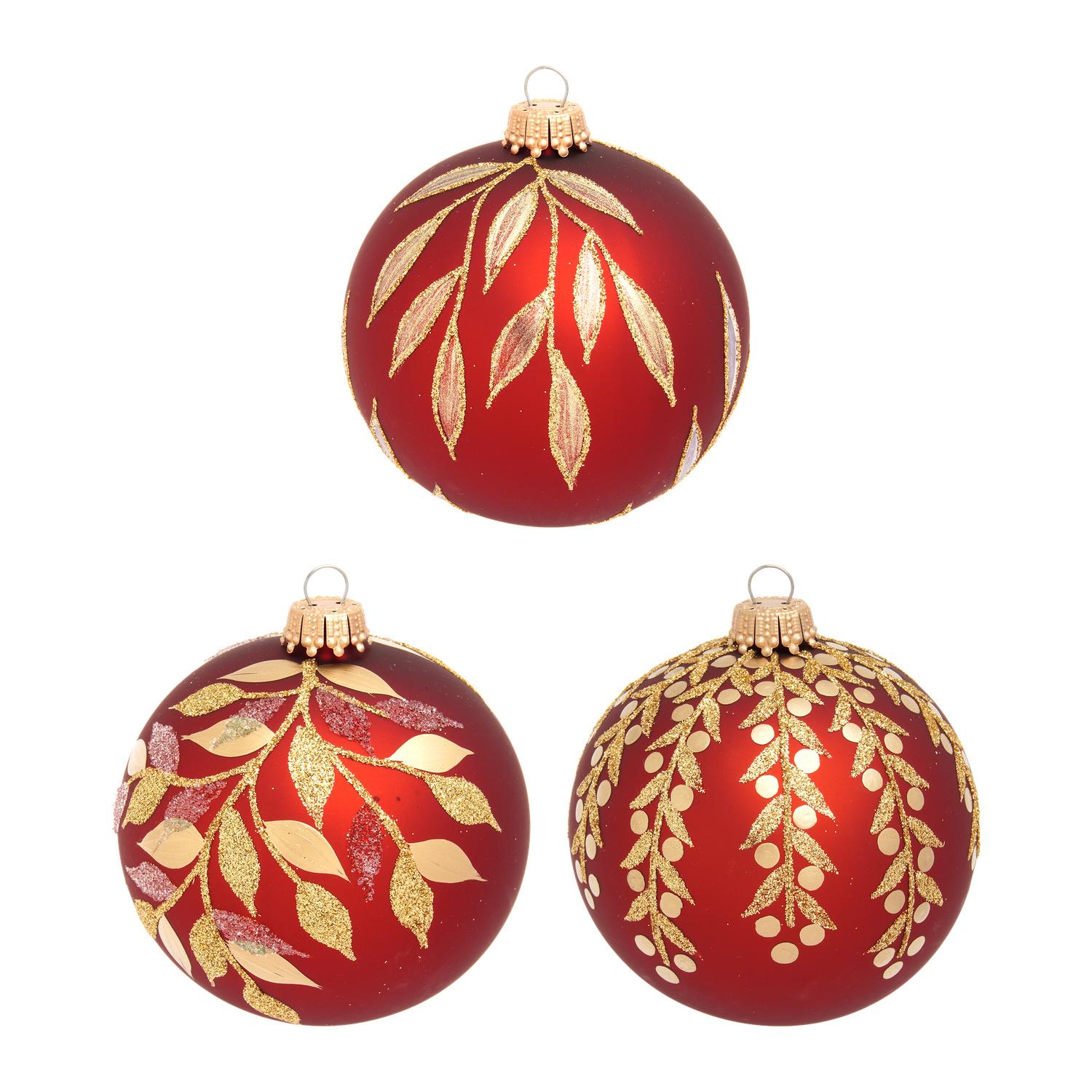 Weihnachtskugeln Floris Rot 8cm