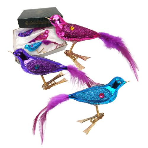 Baumschmuck Kleine V�gel Elegante Weihnachten Mehrfarbig 8cm