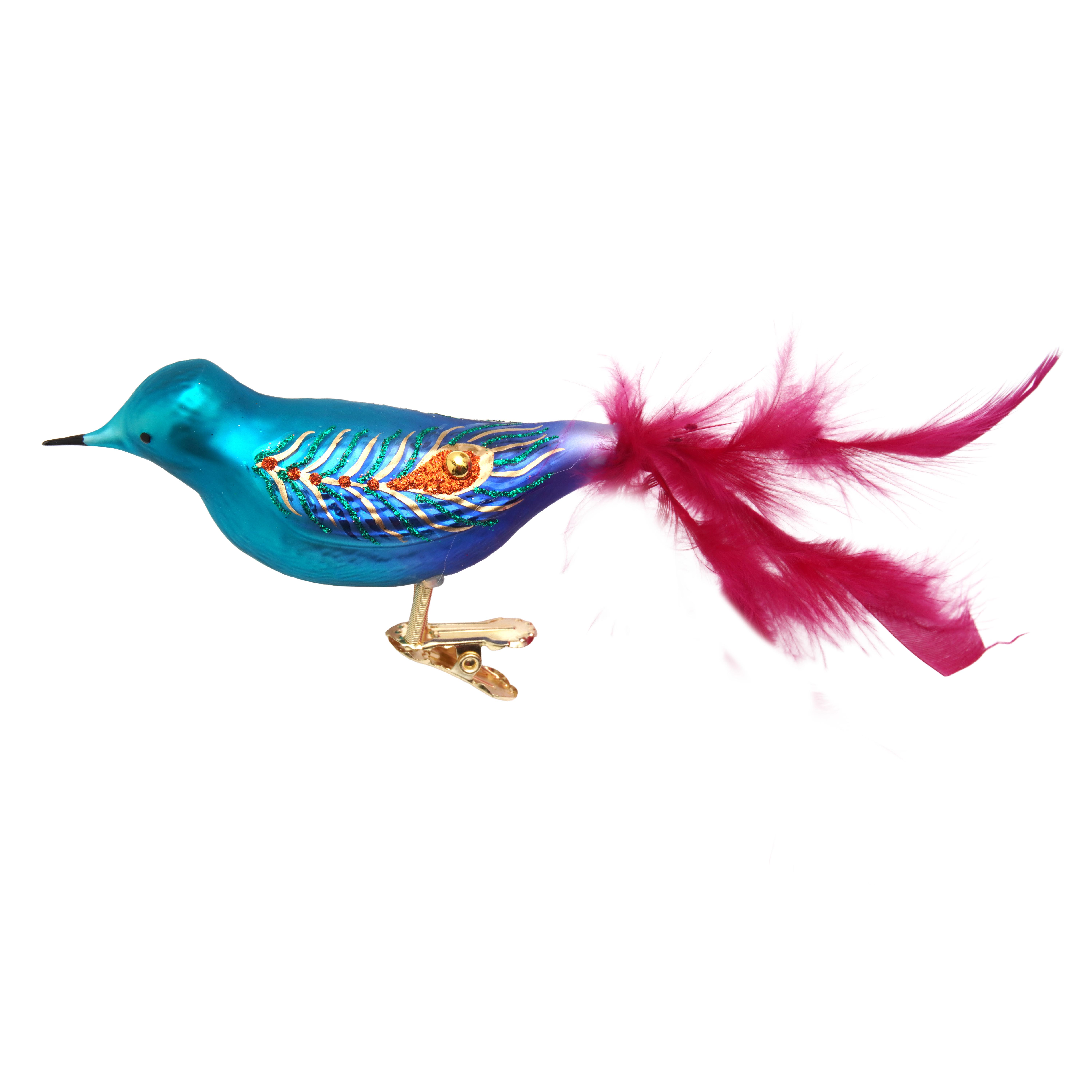 Baumschmuck Vogel Elegante Weihnacht blau 11cm