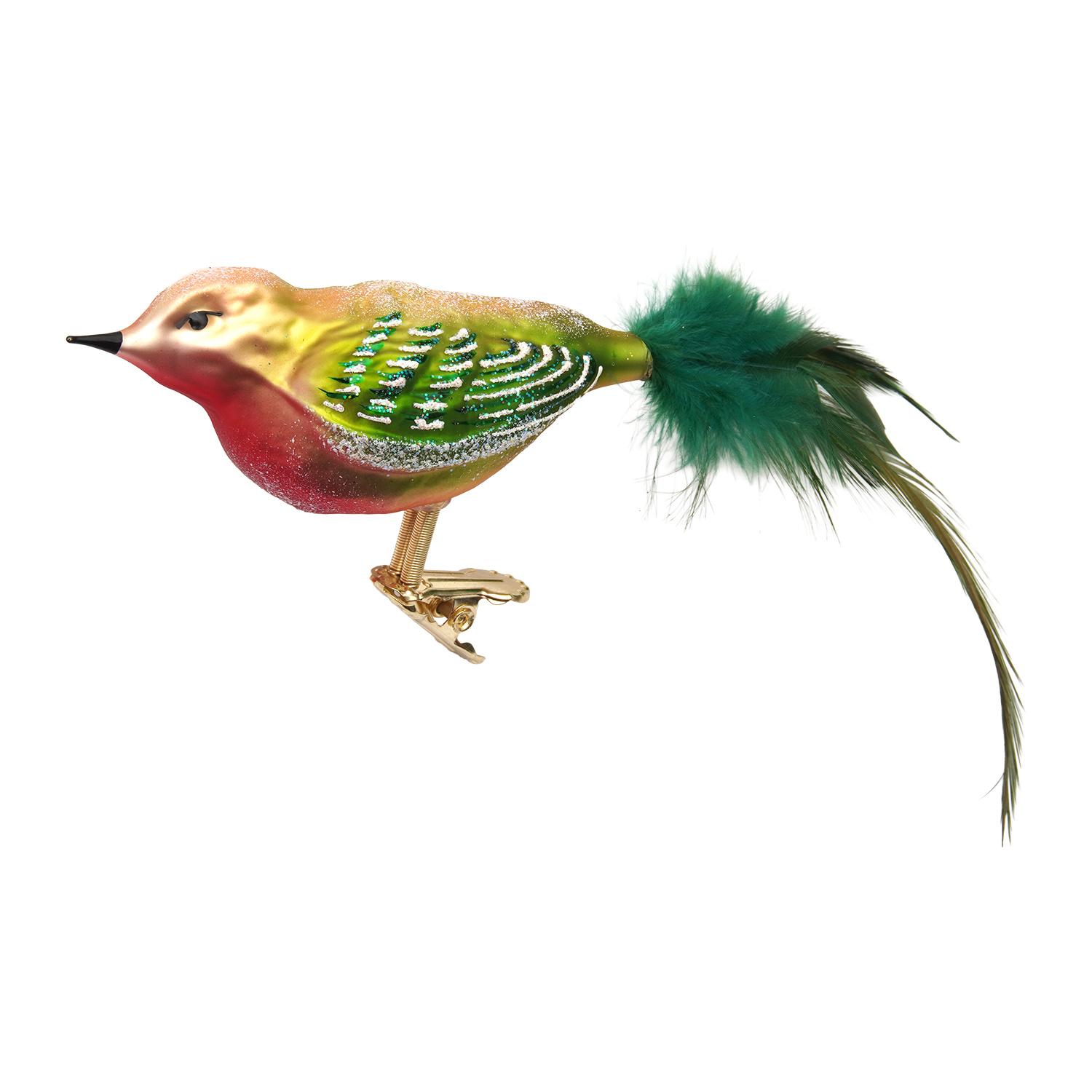 Baumschmuck Vogel Weihnachtsfink Mehrfarbig 10cm