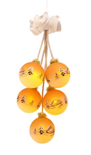 LED Weihnachtskugeln Leuchtgeh�nge Goldfarbig 8cm