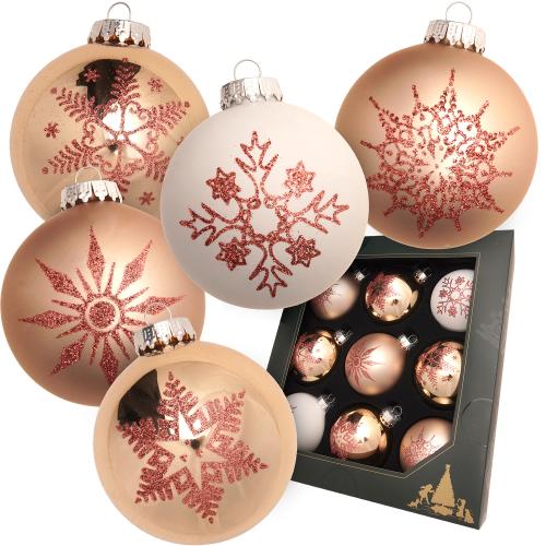 Weihnachtskugeln Set Cappuccino Braun 8cm