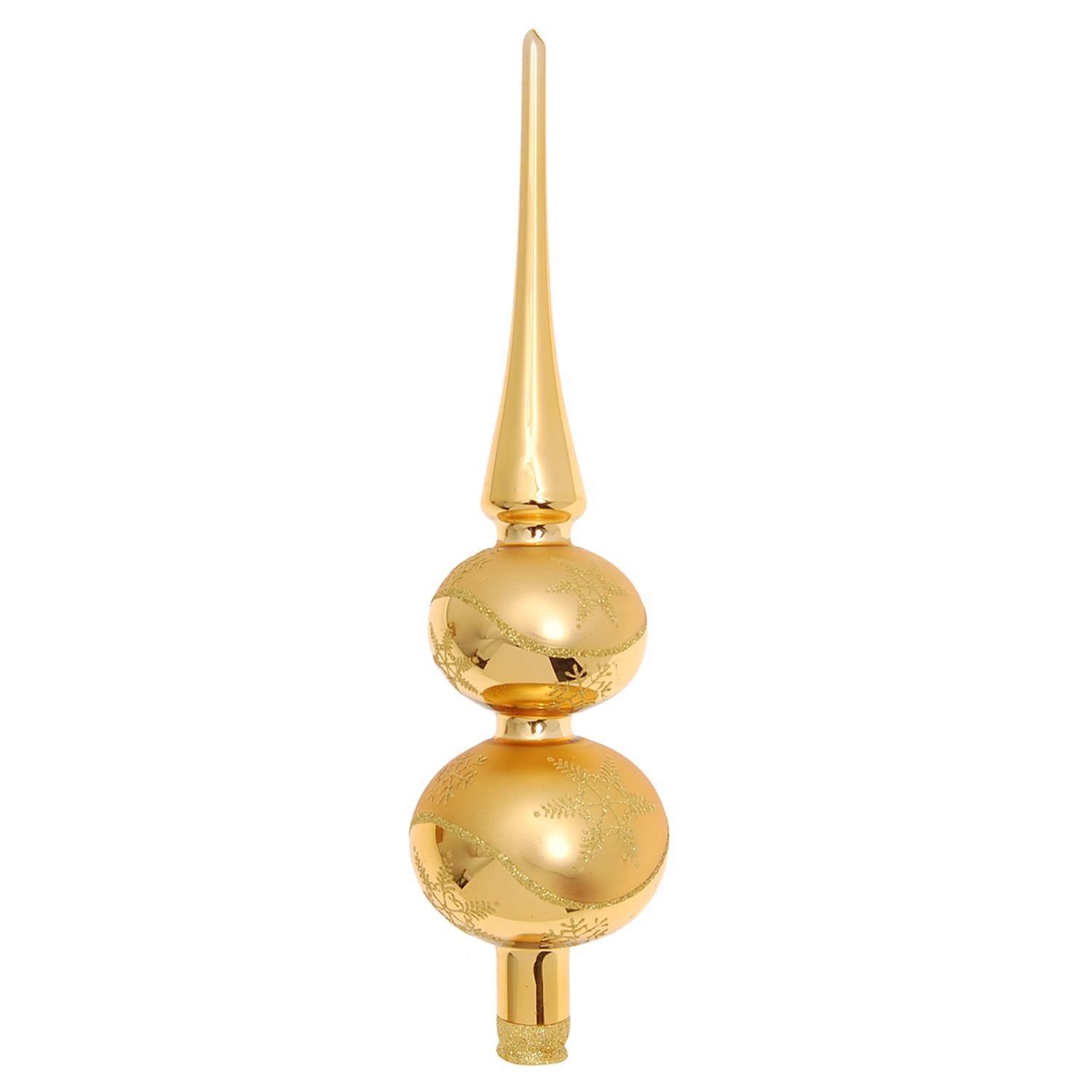 Baumspitze Schneeflocke Goldfarbig 33cm